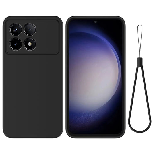 For Xiaomi Redmi K70/K70 Pro Solid Color Liquid Silicone Dropproof Full Coverage Phone Case(Black) - Xiaomi Cases by buy2fix | Online Shopping UK | buy2fix