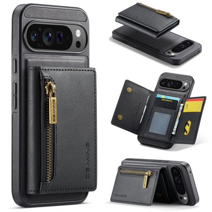 For Google Pixel 9 Pro XL DG.MING M5 Series Zip RFID Multi Card Detachable Leather Phone Case(Black) - Google Cases by DG.MING | Online Shopping UK | buy2fix