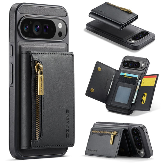 For Google Pixel 9 Pro XL DG.MING M5 Series Zip RFID Multi Card Detachable Leather Phone Case(Black) - Google Cases by DG.MING | Online Shopping UK | buy2fix