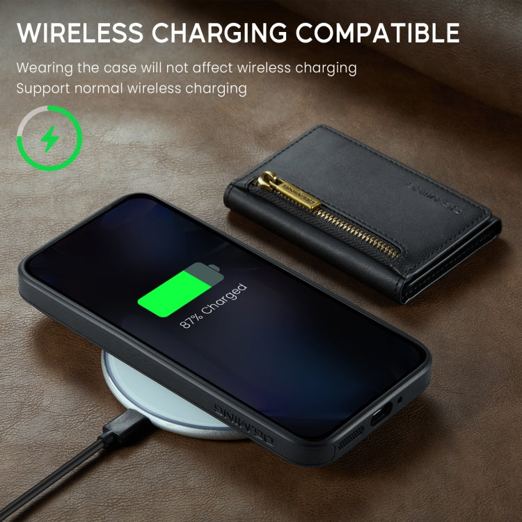 For Google Pixel 9 Pro XL DG.MING M5 Series Zip RFID Multi Card Detachable Leather Phone Case(Black) - Google Cases by DG.MING | Online Shopping UK | buy2fix