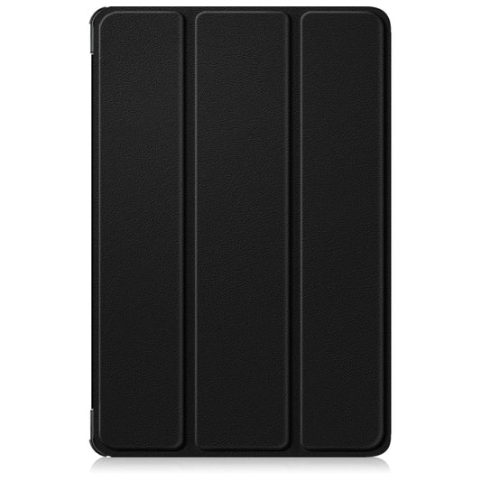 For Lenovo Tab M11/ Xiaoxin Pad 11 2024 Custer Texture 3-Fold Holder Leather Smart Tablet Case(Black) - Lenovo by buy2fix | Online Shopping UK | buy2fix