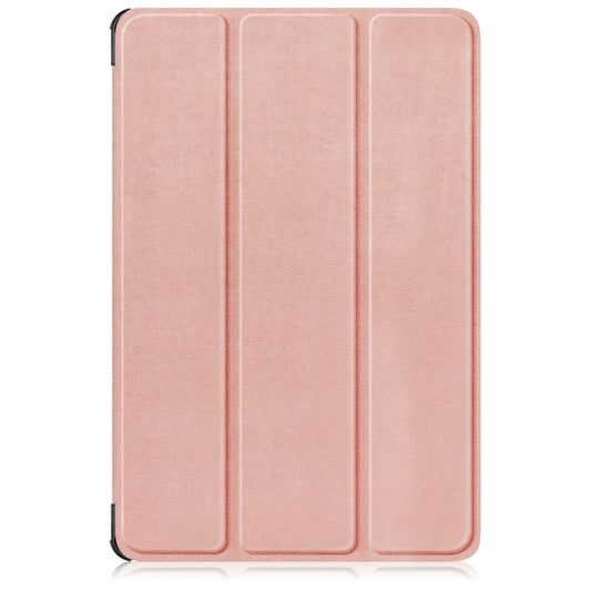 For Lenovo Tab M11/ Xiaoxin Pad 11 2024 Custer Texture 3-Fold Holder Leather Smart Tablet Case(Rose Gold) - Lenovo by buy2fix | Online Shopping UK | buy2fix