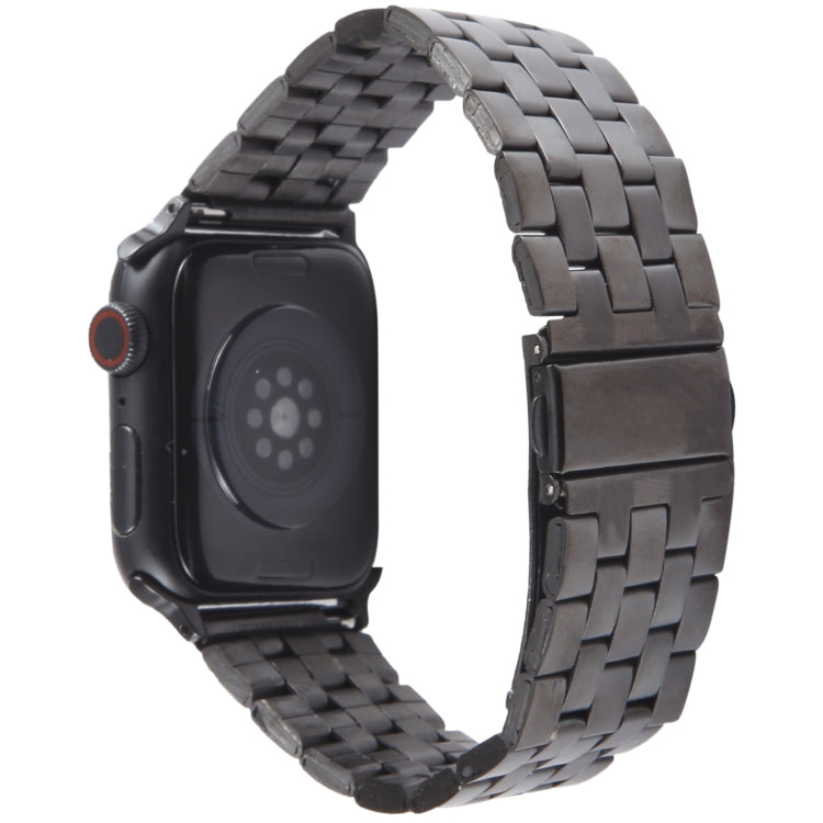 For Apple Watch SE 2023 44mm 22mm Ultra-thin Five Beads Stainless Steel Watch Band(Black) by buy2fix