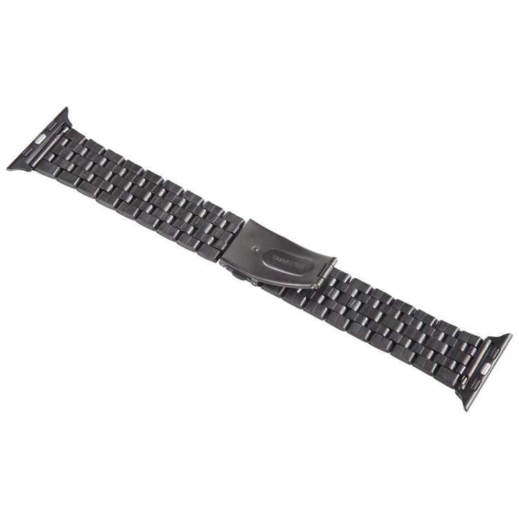 For Apple Watch SE 2023 44mm 22mm Ultra-thin Five Beads Stainless Steel Watch Band(Black) by buy2fix