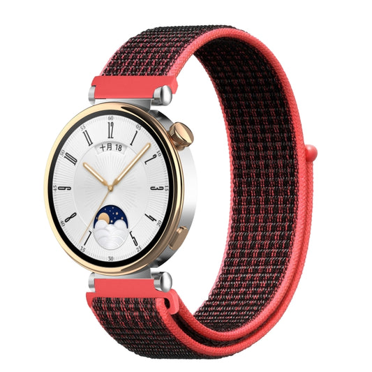 18mm Universal Nylon Loop Watch Band(Red Black) - 18mm Bands by buy2fix | Online Shopping UK | buy2fix