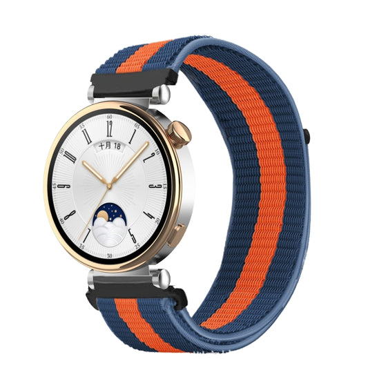18mm Universal Nylon Loop Watch Band(Blue Orange Blue) - 18mm Bands by buy2fix | Online Shopping UK | buy2fix