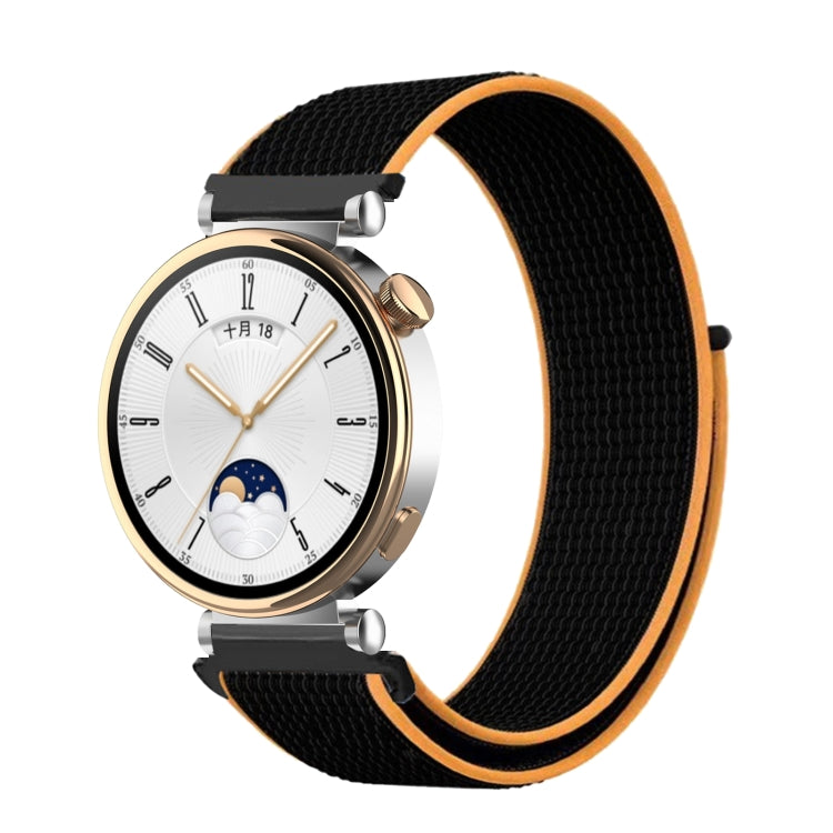 18mm Universal Nylon Loop Watch Band(Black Orange) - 18mm Bands by buy2fix | Online Shopping UK | buy2fix