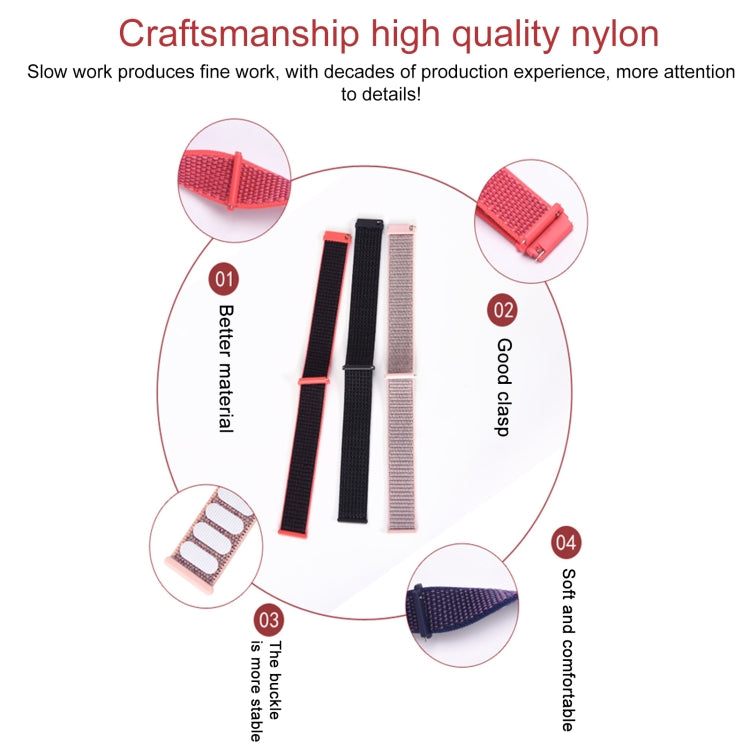 18mm Universal Nylon Loop Watch Band(Midnight Blue Black) - 18mm Bands by buy2fix | Online Shopping UK | buy2fix