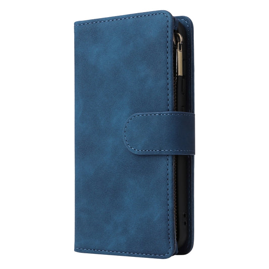 For Samsung Galaxy S23+ 5G Multifunctional Frosted Zipper Wallet Leather Phone Case(Blue) - Galaxy S23+ 5G Cases by buy2fix | Online Shopping UK | buy2fix