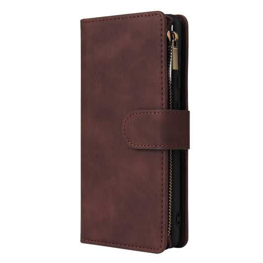 For Samsung Galaxy S20 FE 5G Multifunctional Frosted Zipper Wallet Leather Phone Case(Coffee) by buy2fix