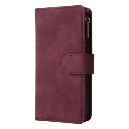 For Xiaomi Redmi Note 13 5G Multifunctional Frosted Zipper Wallet Leather Phone Case(Wine Red) - Xiaomi Cases by buy2fix | Online Shopping UK | buy2fix