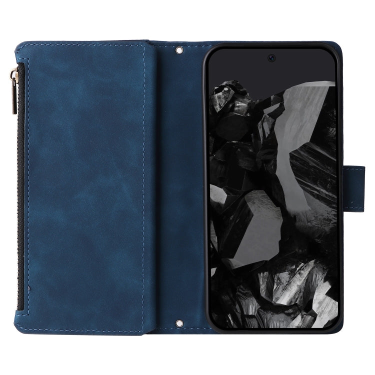For Google Pixel 9 Pro Multifunctional Multi-Card Wallet Phone Leather Case(Blue) by buy2fix