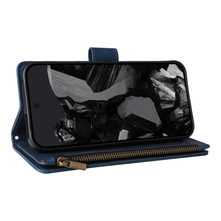 For Google Pixel 9 Pro Multifunctional Multi-Card Wallet Phone Leather Case(Blue) by buy2fix