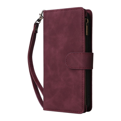 For Google Pixel 9 Pro Multifunctional Multi-Card Wallet Phone Leather Case(Wine Red) by buy2fix