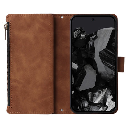 For Google Pixel 9 Pro Multifunctional Multi-Card Wallet Phone Leather Case(Brown) by buy2fix
