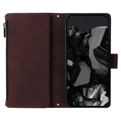 For Google Pixel 9 Pro Multifunctional Multi-Card Wallet Phone Leather Case(Coffee) by buy2fix