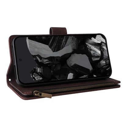 For Google Pixel 9 Pro Multifunctional Multi-Card Wallet Phone Leather Case(Coffee) by buy2fix