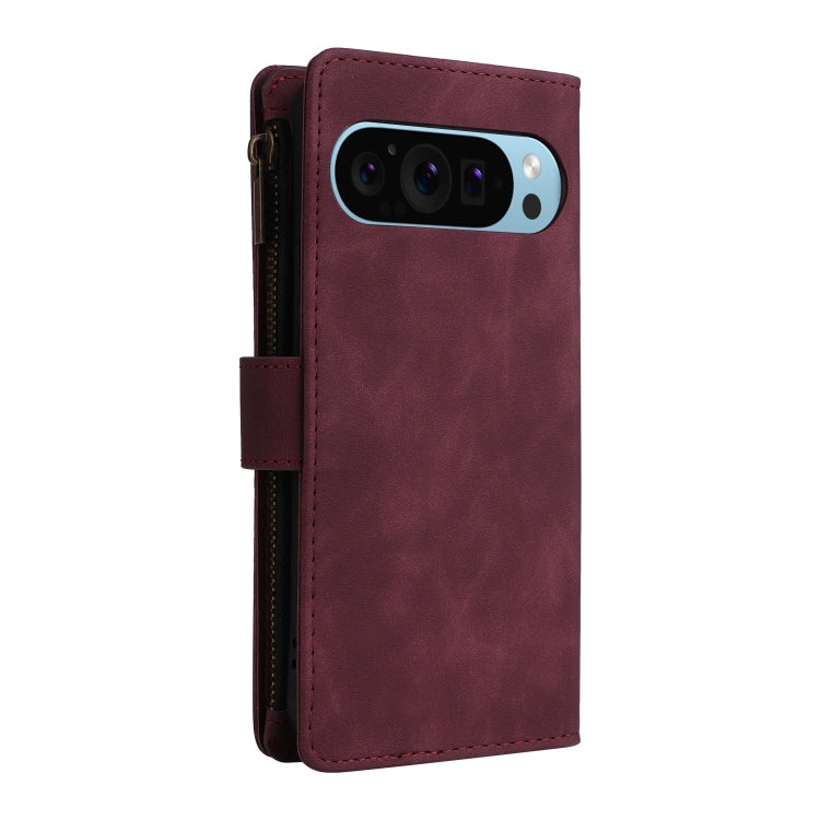 For Google Pixel 9 Multifunctional Multi-Card Wallet Phone Leather Case(Wine Red) by buy2fix