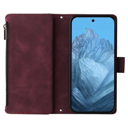For Google Pixel 9 Multifunctional Multi-Card Wallet Phone Leather Case(Wine Red) by buy2fix