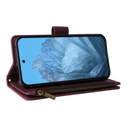 For Google Pixel 9 Multifunctional Multi-Card Wallet Phone Leather Case(Wine Red) by buy2fix