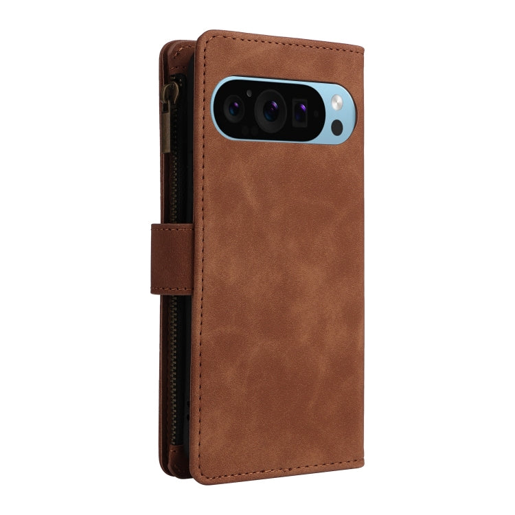 For Google Pixel 9 Multifunctional Multi-Card Wallet Phone Leather Case(Brown) by buy2fix