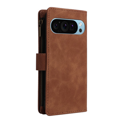For Google Pixel 9 Multifunctional Multi-Card Wallet Phone Leather Case(Brown) by buy2fix