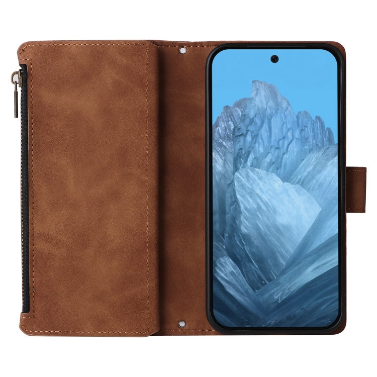 For Google Pixel 9 Multifunctional Multi-Card Wallet Phone Leather Case(Brown) by buy2fix
