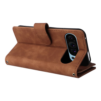 For Google Pixel 9 Multifunctional Multi-Card Wallet Phone Leather Case(Brown) by buy2fix