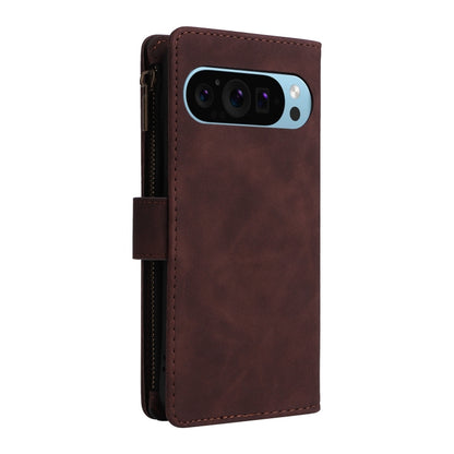 For Google Pixel 9 Multifunctional Multi-Card Wallet Phone Leather Case(Coffee) by buy2fix