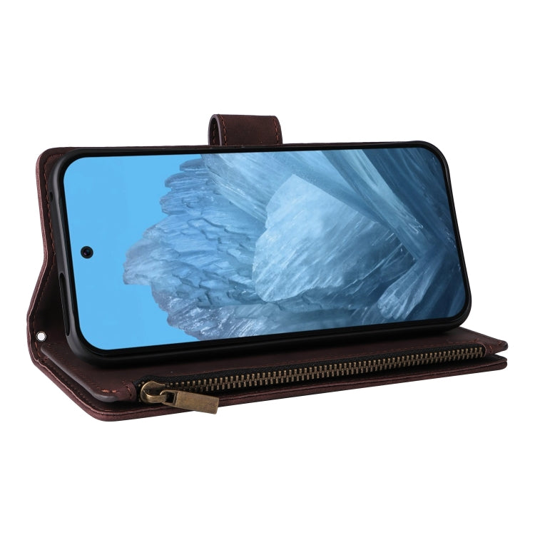 For Google Pixel 9 Multifunctional Multi-Card Wallet Phone Leather Case(Coffee) by buy2fix