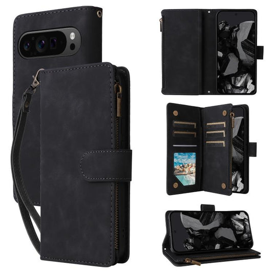 For Google Pixel 10 Pro XL Multifunctional Multi-Card Wallet Phone Leather Case(Black) - Google Cases by buy2fix | Online Shopping UK | buy2fix