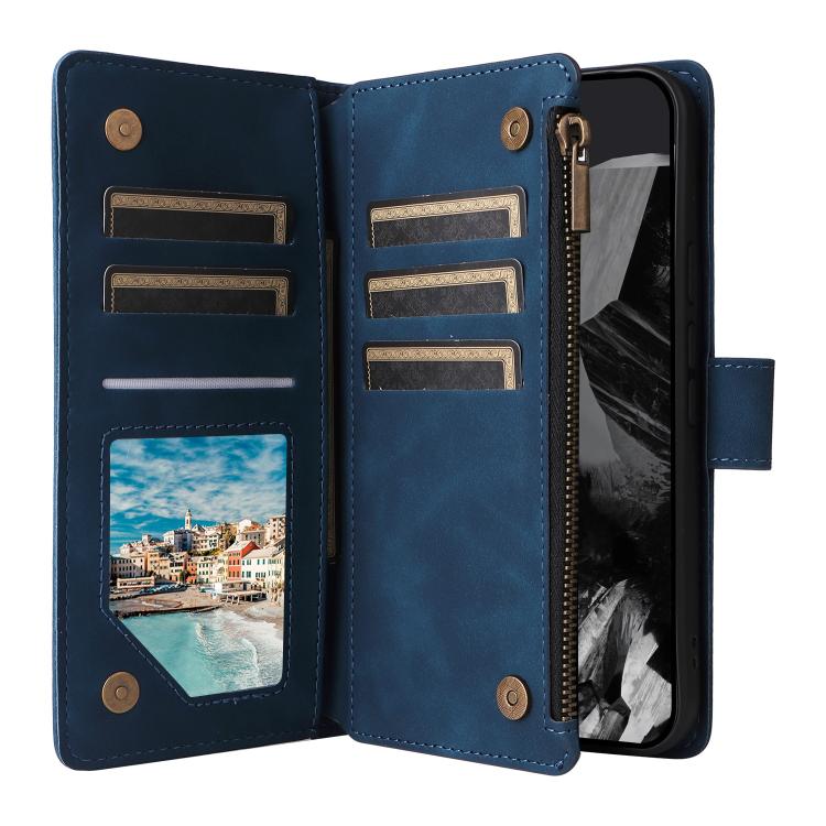 For Google Pixel 10 Pro XL Multifunctional Multi-Card Wallet Phone Leather Case(Blue) - Google Cases by buy2fix | Online Shopping UK | buy2fix