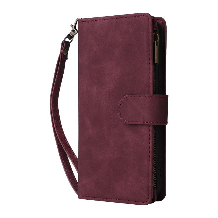 For Google Pixel 10 Pro XL Multifunctional Multi-Card Wallet Phone Leather Case(Wine Red) - Google Cases by buy2fix | Online Shopping UK | buy2fix