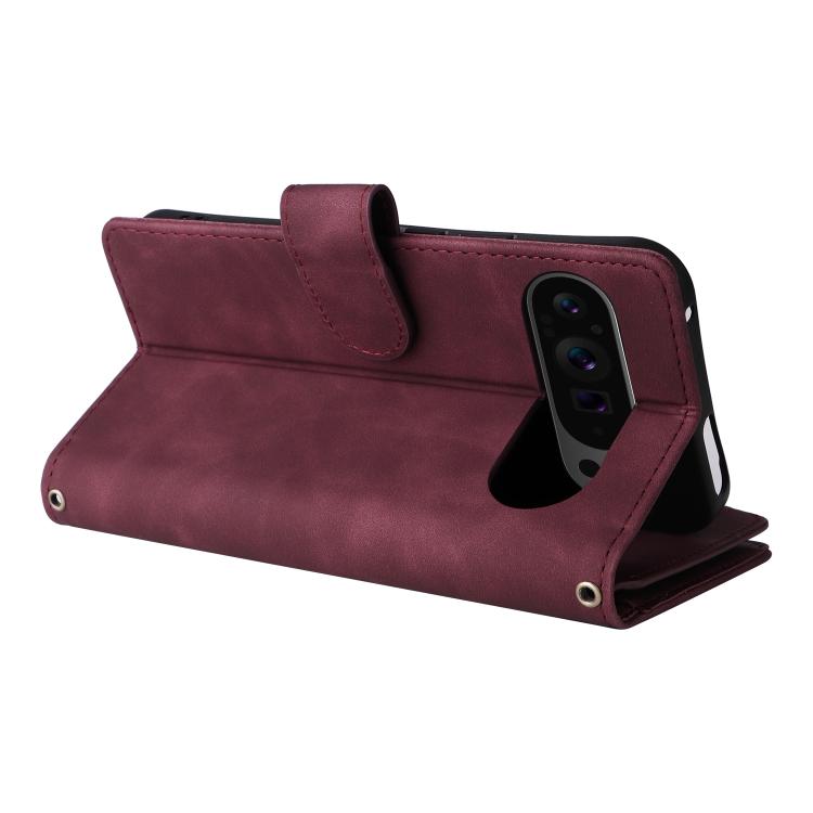 For Google Pixel 10 Pro XL Multifunctional Multi-Card Wallet Phone Leather Case(Wine Red) - Google Cases by buy2fix | Online Shopping UK | buy2fix