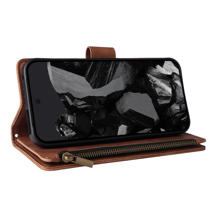 For Google Pixel 10 Pro XL Multifunctional Multi-Card Wallet Phone Leather Case(Brown) - Google Cases by buy2fix | Online Shopping UK | buy2fix