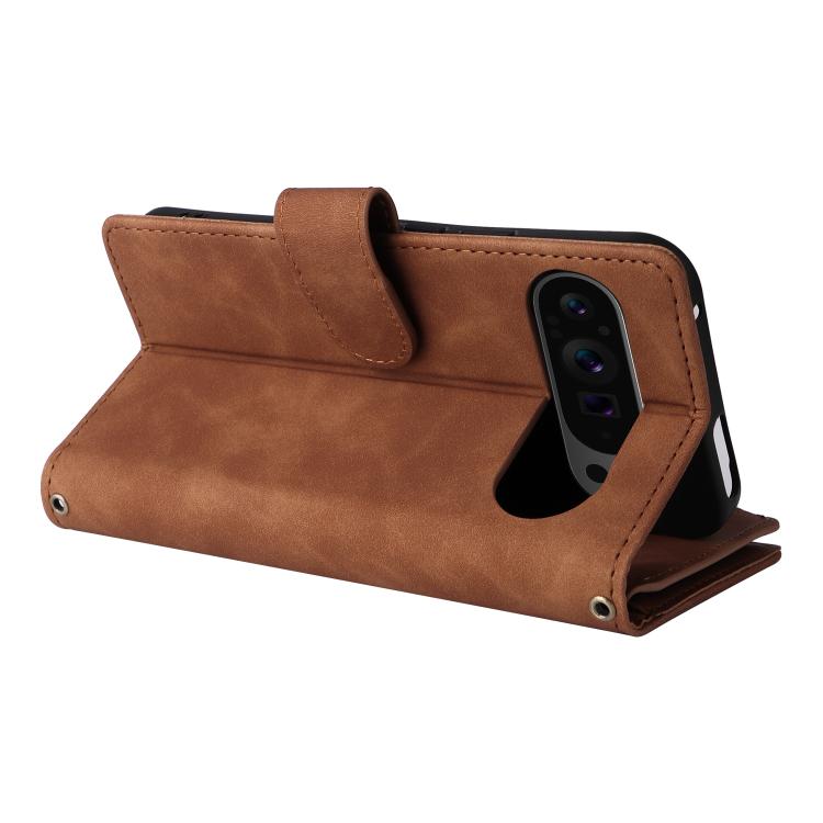 For Google Pixel 10 Pro XL Multifunctional Multi-Card Wallet Phone Leather Case(Brown) - Google Cases by buy2fix | Online Shopping UK | buy2fix