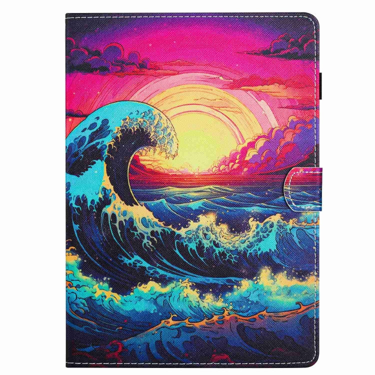 For 7 inch Painted Pattern Stitching Leather Tablet Case(Waves) - 7 inch by buy2fix | Online Shopping UK | buy2fix