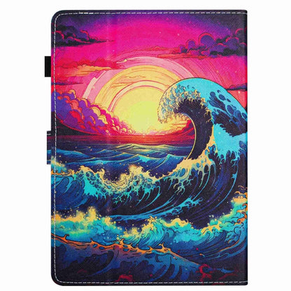 For 7 inch Painted Pattern Stitching Leather Tablet Case(Waves) - 7 inch by buy2fix | Online Shopping UK | buy2fix