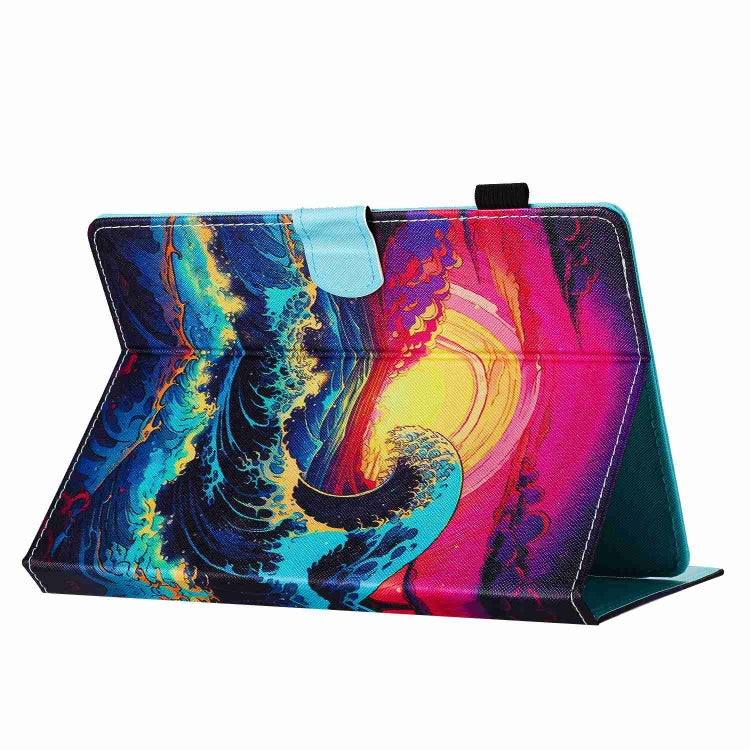 For 7 inch Painted Pattern Stitching Leather Tablet Case(Waves) - 7 inch by buy2fix | Online Shopping UK | buy2fix