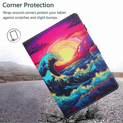 For 7 inch Painted Pattern Stitching Leather Tablet Case(Waves) - 7 inch by buy2fix | Online Shopping UK | buy2fix