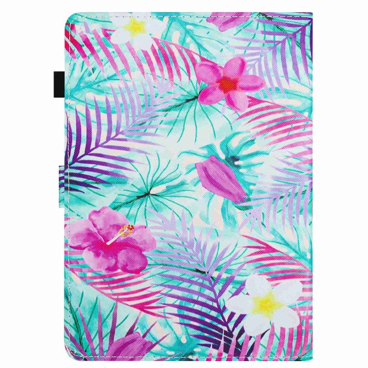 For 10 inch Painted Pattern Stitching Leather Tablet Case(Bougainvillea) - 10 - 11 inch by buy2fix | Online Shopping UK | buy2fix