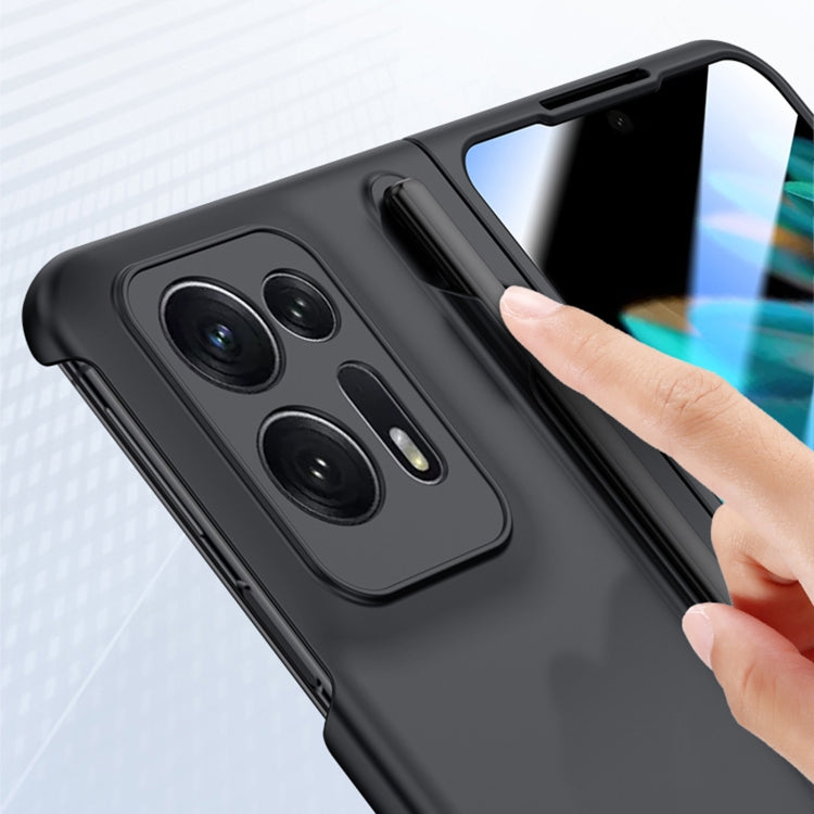 For OPPO Find N2 Integrated Skin Feel PC Phone Case with Pen / Pen Box(Pink) by buy2fix