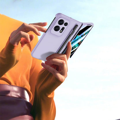 For OPPO Find N2 Integrated Skin Feel PC Phone Case with Pen / Pen Box(Pink) by buy2fix