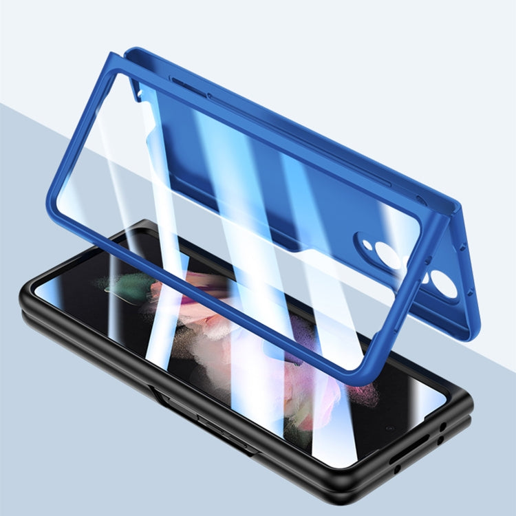 For Samsung Galaxy Z Fold3 Integrated Skin Feel PC Phone Case with Pen / Pen Box(Light Green) by buy2fix