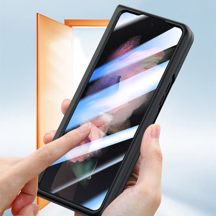 For Samsung Galaxy Z Fold3 Integrated Skin Feel PC Phone Case with Pen / Pen Box(Light Green) by buy2fix