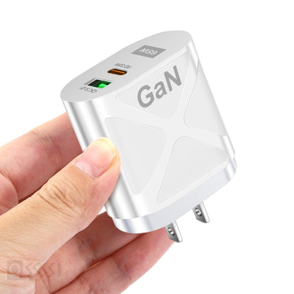 65W Gallium Nitride GaN389 USB + Type-C Fast Charging Charger, Plug Type:US Plug(White) by buy2fix