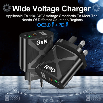65W Gallium Nitride GaN389 USB + Type-C Fast Charging Charger, Plug Type:US Plug(Black) by buy2fix