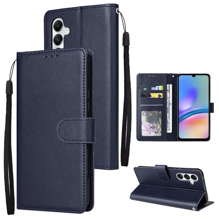 For Samsung Galaxy A05s 3-Card Slots Multifunctional Leather Phone Case(Blue) by buy2fix