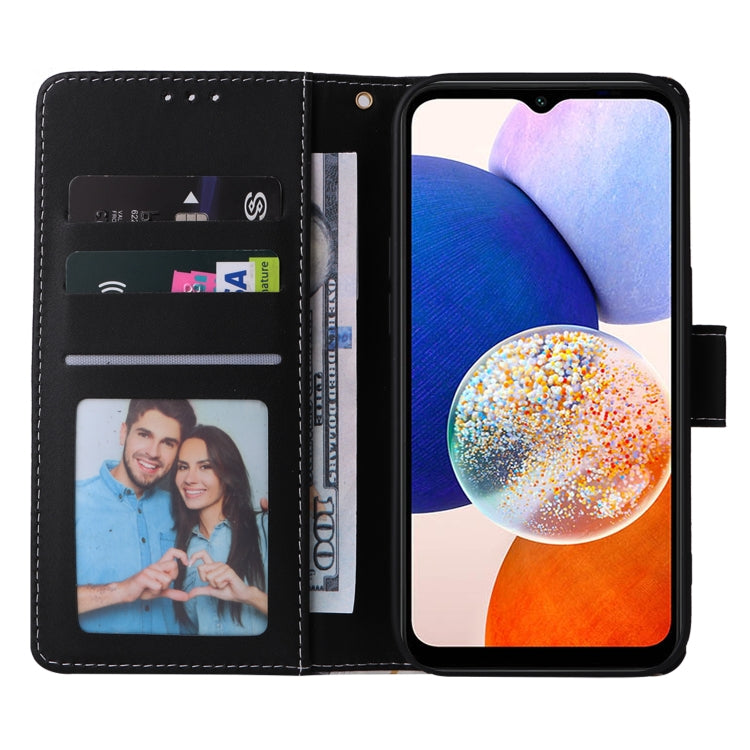 For Samsung Galaxy A15 5G Marble Bronzing Stitching Leather Phone Case(Black) by buy2fix