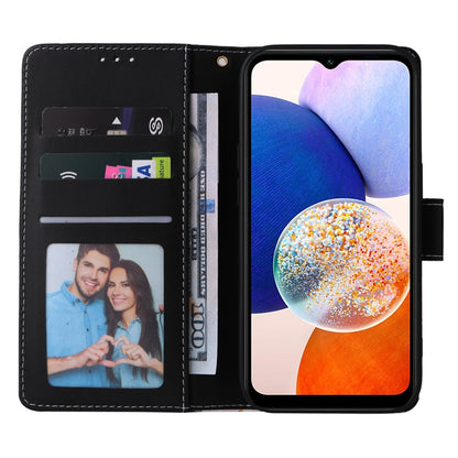 For Samsung Galaxy A15 5G Marble Bronzing Stitching Leather Phone Case(Black) by buy2fix